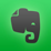 Evernote icon featuring an elephant's head in front of a green backdrop