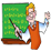 IDEAL Web Math Algebra icon featuring a cartoon of a smiling male teacher in front of a blackboard