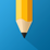 myHomework app icon featuring a pencil and it's tip touching down on a blue backdrop
