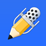 A little pencil with a microphone for an eraser on a blue backdrop