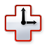 RescueTime icon with a giant plus sign with an analogue clock's hands inside