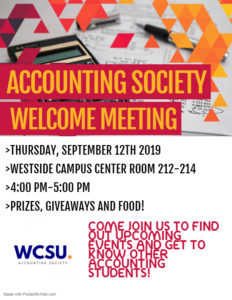 Accounting Society Welcome Meeting poster
