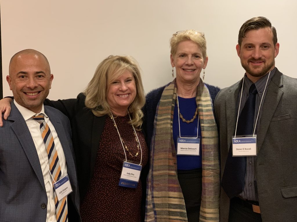 Image of Julio Vasquez, Jody Piro, Marcia Delcourt and Steve D'Ascoli at the NERA conference