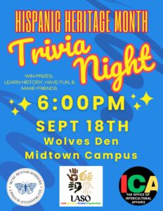 flyer for hispanic heritage month trivia