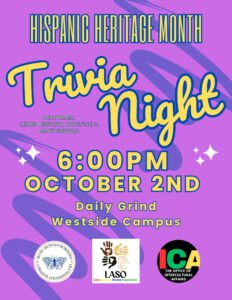 hispanic heritage month trivia night flyer