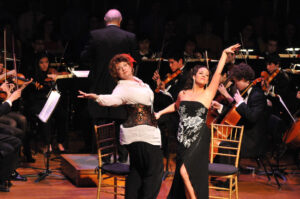 Jennifer Caraluzzi in a performance of "Candide."